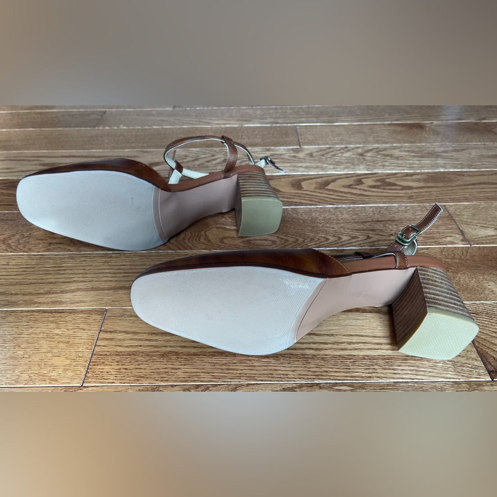 Rolisa Style Leather Slingback Heels cognac brown - Picture 4 of 8